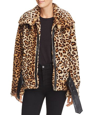 BLANKNYC Faux-Fur Leopard Print Moto Jacket | Bloomingdale's