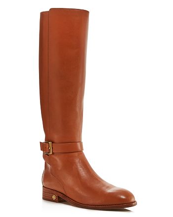 Tory Burch Women's Brooke Round Toe Leather Riding Boots | Bloomingdale's
