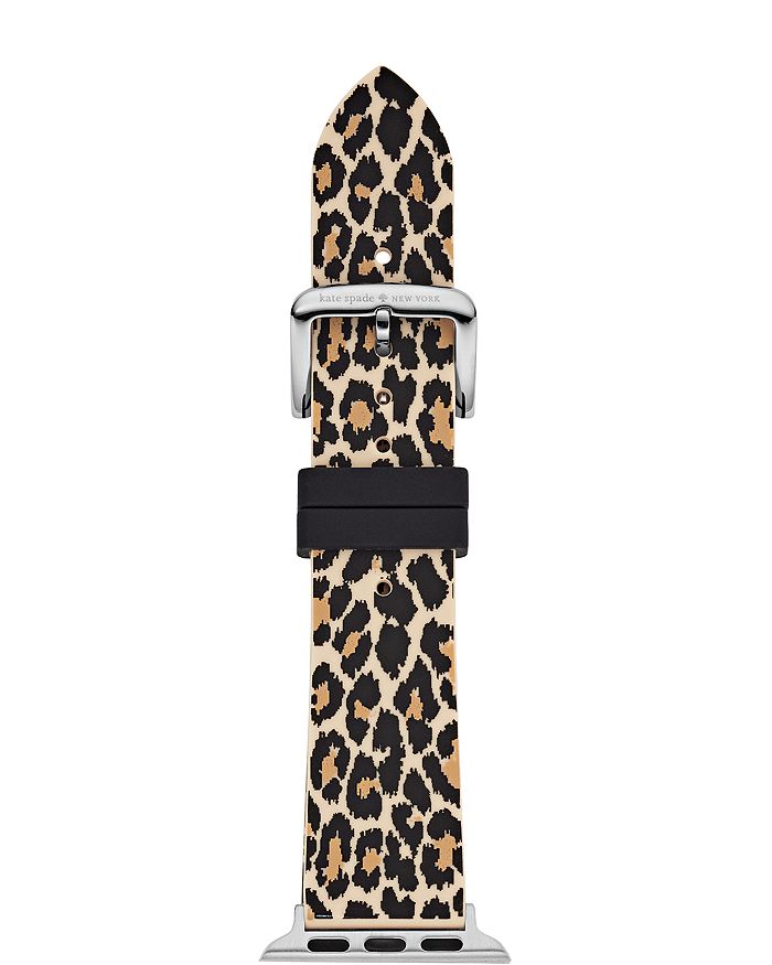 KATE SPADE KATE SPADE NEW YORK LEOPARD PRINT SILICONE BAND FOR APPLE WATCH, 38MM & 40MM,KSS0022