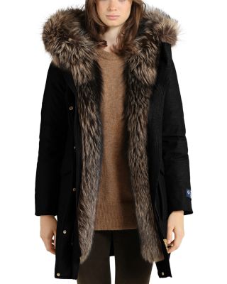 woolrich fox fur trim parka