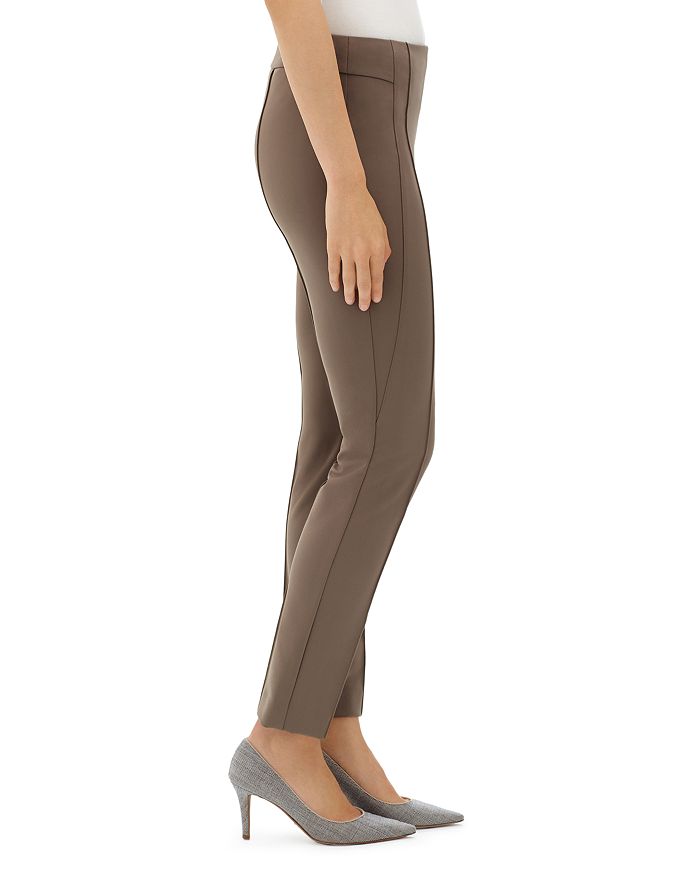 Shop Lafayette 148 Acclaimed Stretch Slim Pintuck City Pants In Nougat