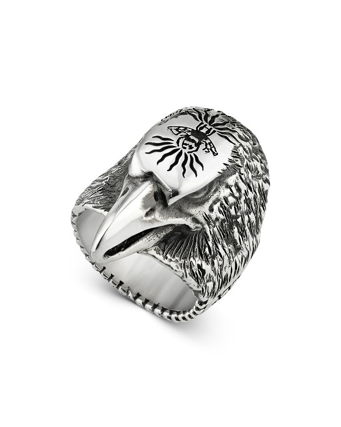 Gucci Sterling Silver Small Eagle Head Ring | Bloomingdale's