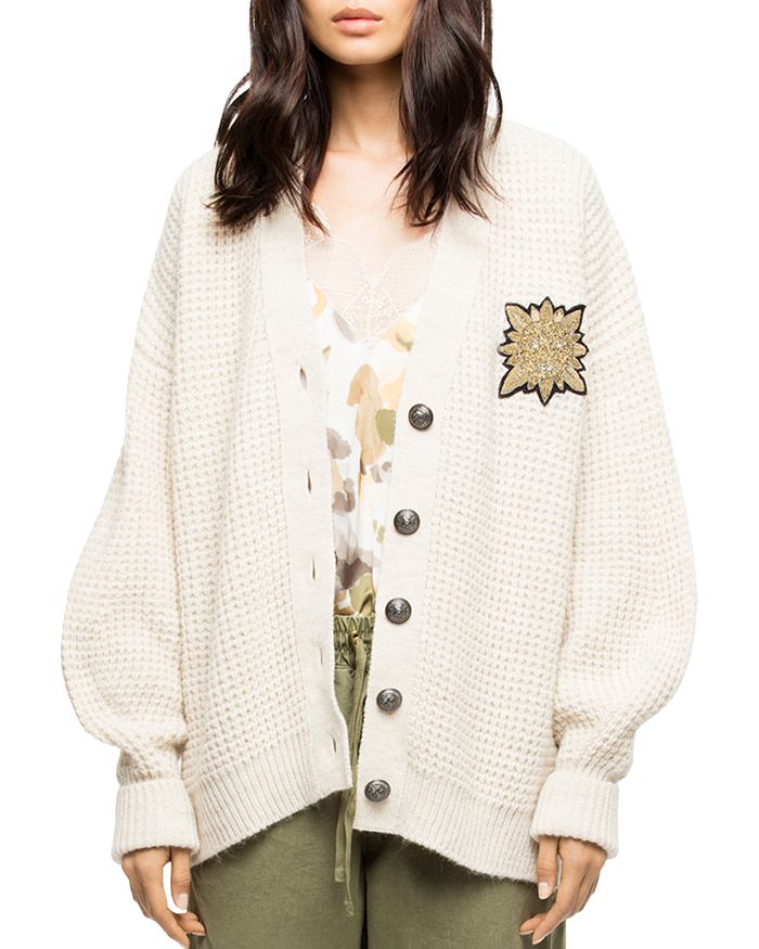 Zadig & Voltaire Scarlett Waffle-Knit Cardigan | Bloomingdale's