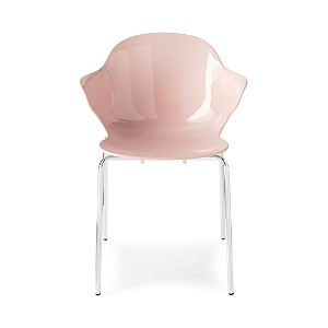 Calligaris St. Tropez Chair In Pale Pink/chrome