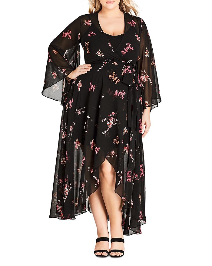 City Chic Plus Akira Floral Print Wrap Maxi Dress Bloomingdale s