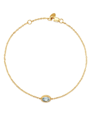 Bloomingdale's Aquamarine Oval Bezel Set Bracelet in 14K Yellow Gold - 100% Exclusive