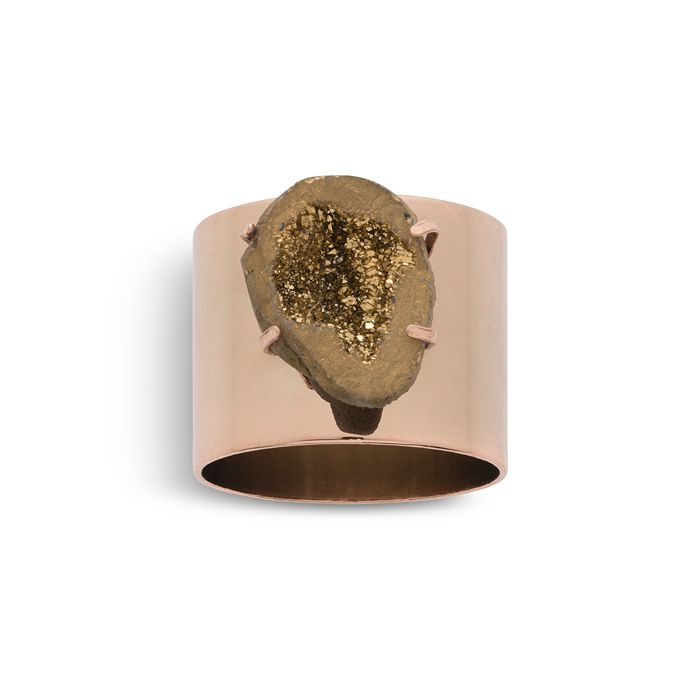 Joanna Buchanan Druzy Napkin Rings, Set Of 2 In Rose Gold