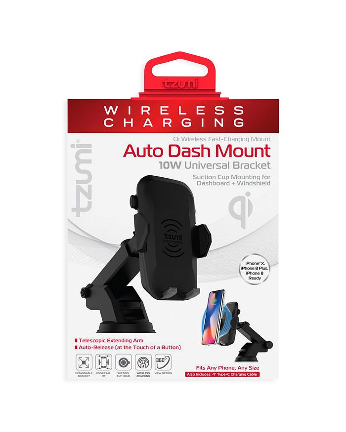 Tzumi Wireless Charging Auto Dash Mount In Black