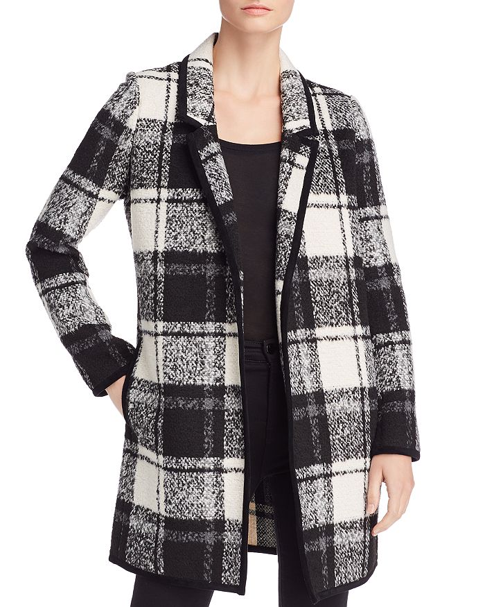White house black market plaid coat deals