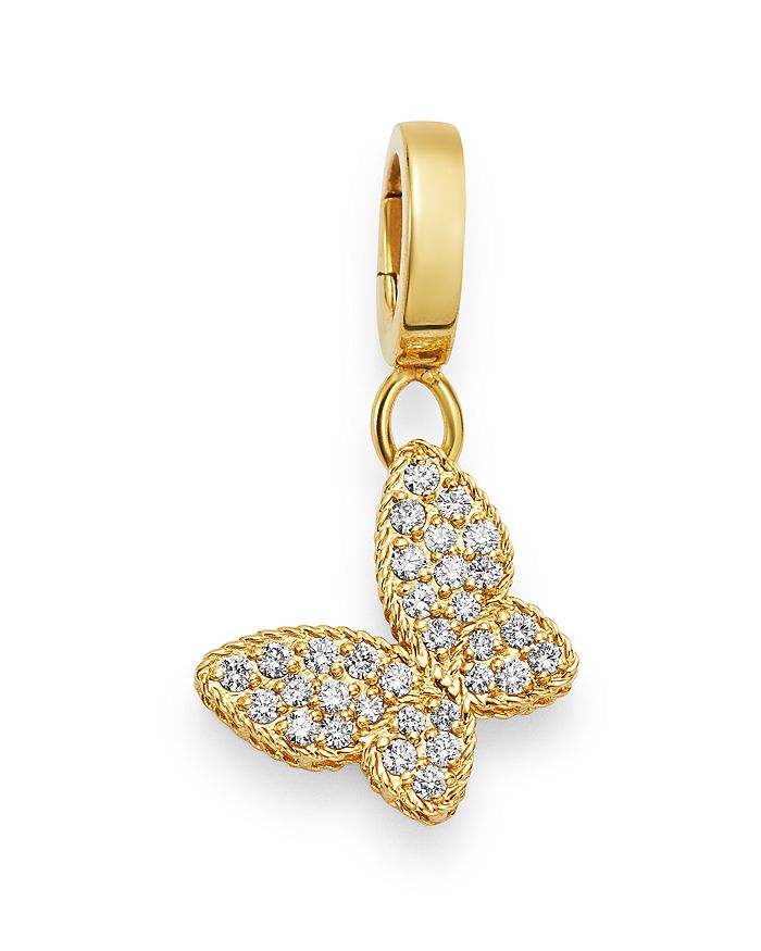 Roberto Coin 18k Yellow Gold Diamond Butterfly Charm In White/gold