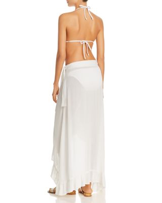 white swim wrap skirt