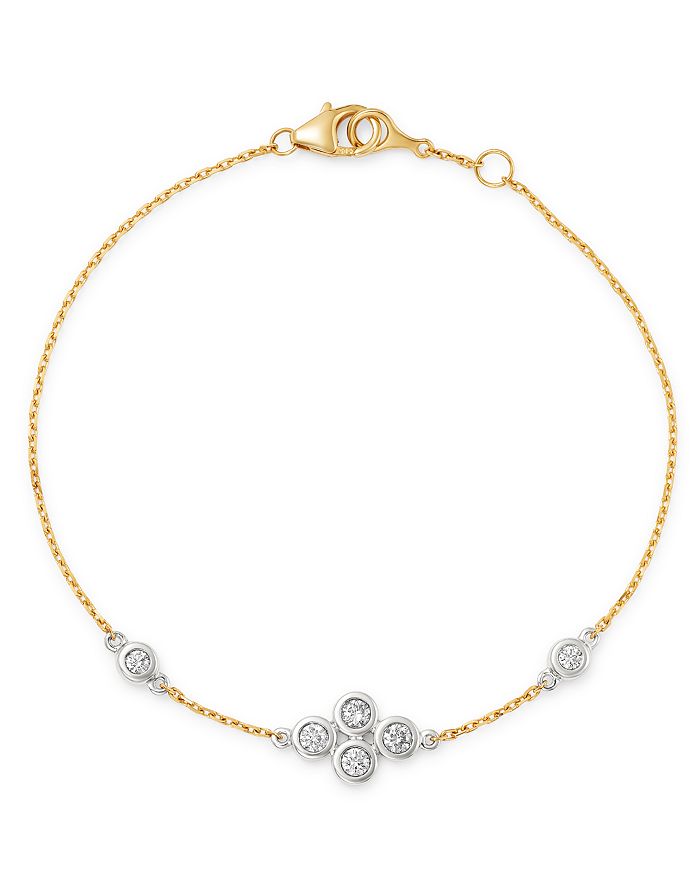 Bloomingdale's Diamond Bezel Set Bracelet In 14k White And Yellow Gold, 0.30 Ct. T.w. - 100% Exclusive In White/gold