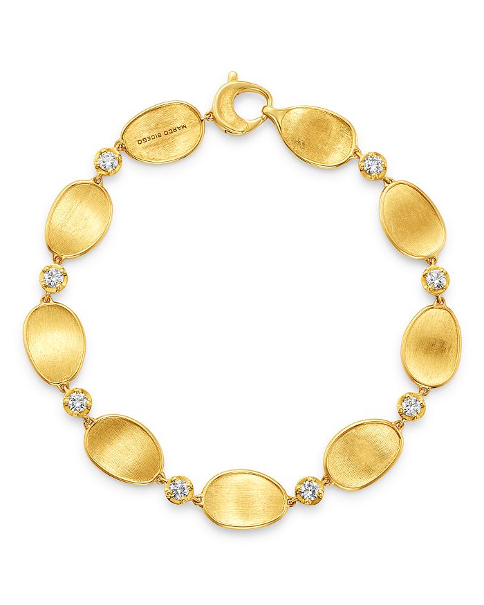 Marco Bicego 18k Yellow Gold Lunaria Diamond Bracelet In White/gold