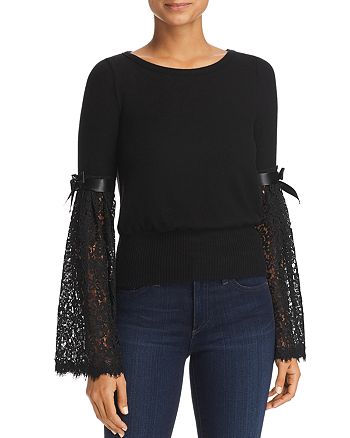 Three Dots Lace Sleeve Top | Bloomingdale's