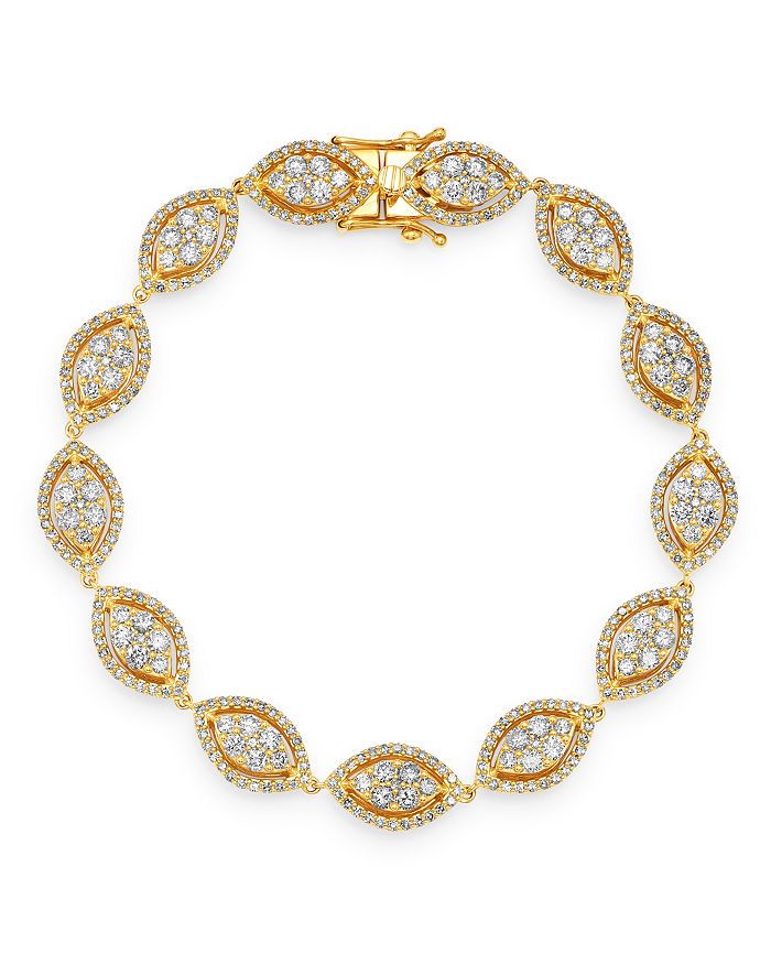 Bloomingdale's Diamond Cluster Statement Bracelet In 14k Yellow Gold, 4.0 Ct. T.w. - 100% Exclusive In White/gold