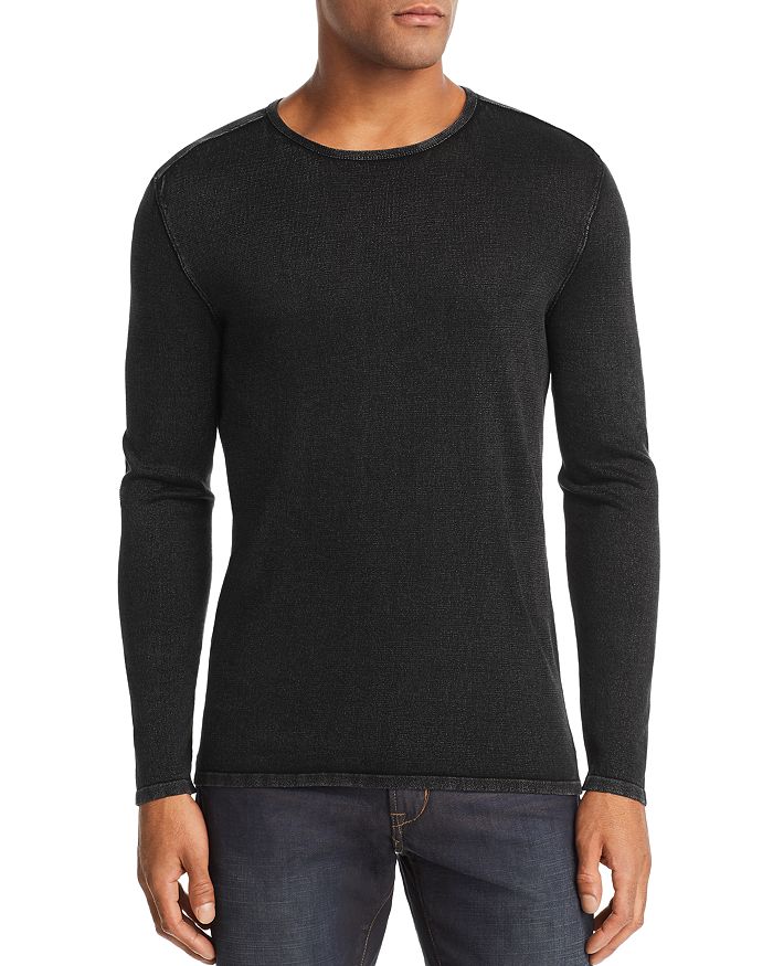 Shop John Varvatos Star Usa Acid-wash Crewneck Sweater In Black