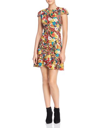Alice and Olivia Alice + Olivia Kirby Ruffled Floral Print