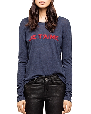 ZADIG & VOLTAIRE WILLY CHINE GRAPHIC TEE,WGTP1815F