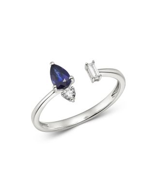 Bloomingdale's - Blue Sapphire & Diamond Open Ring in 14K White Gold - 100% Exclusive