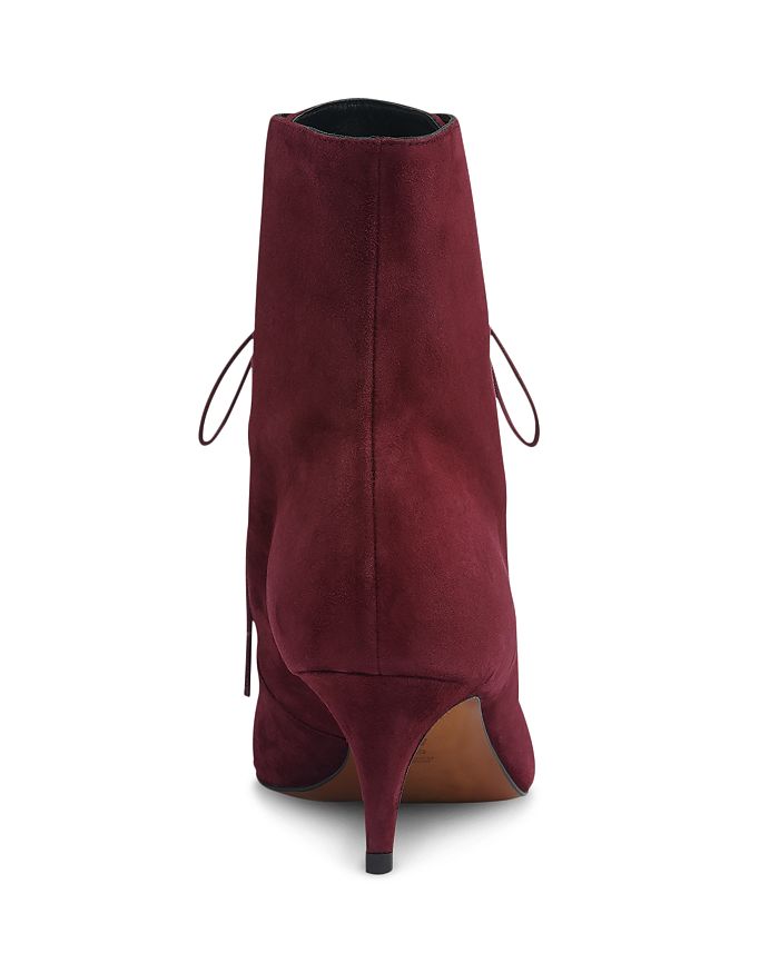 Whistles Women's Celeste Kitten Heel Suede Booties In Dark Red