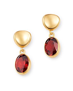 Bloomingdale's - Gemstone Oval Drop Earrings in 14K Yellow Gold