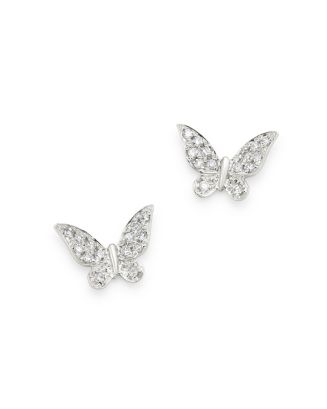 Meira T 14K White Gold Diamond Butterfly Stud Earrings Jewelry & Accessories - Bloomingdale's