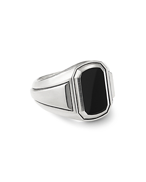 David Yurman Men's Deco Signet Ring with Black Onyx