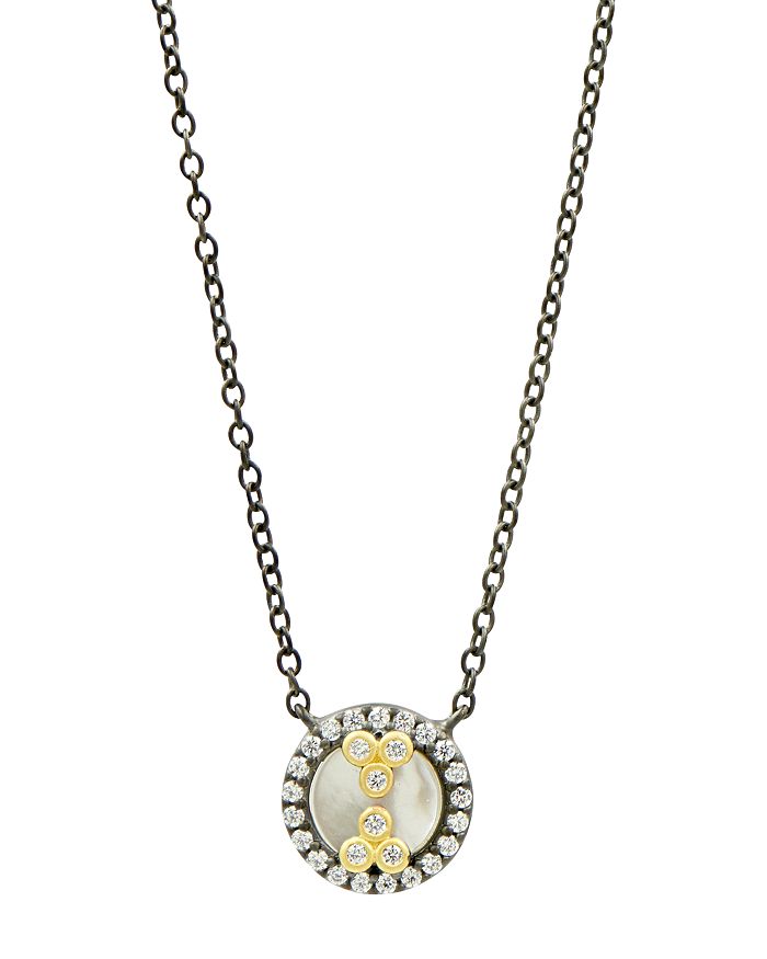 Freida Rothman Color Mother of Pearl Pendant Necklace in Black Rhodium ...