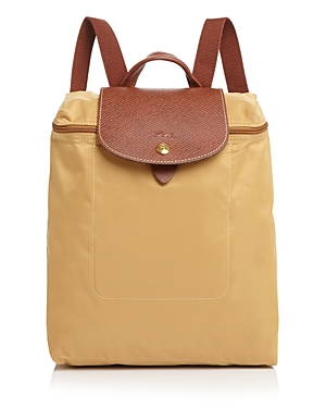 Longchamp Le Pliage Nylon Backpack In Honey/gold