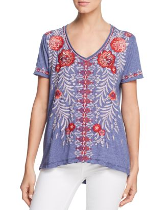 Johnny Was Maya Embroidered Everyday Tee | Bloomingdale's