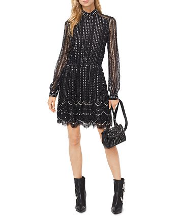 MICHAEL Michael Kors MICHAEL Embellished Embroidered Lace Dress |  Bloomingdale's