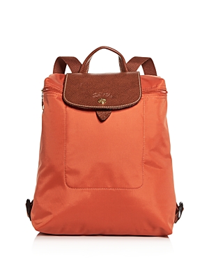 Longchamp Le Pliage Nylon Backpack In Saffron/gold