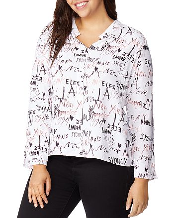 Rebel Wilson X Angels Plus City Print Blouse Bloomingdale S