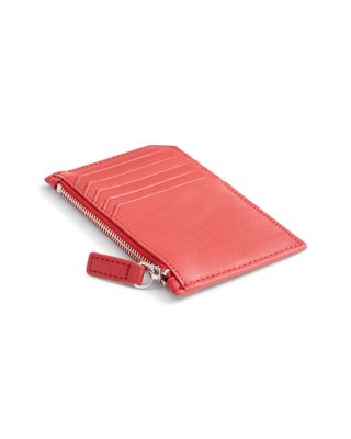 Leather Zipper Credit Card Case