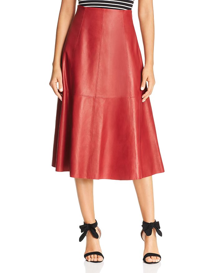 Kate spade on sale red leather skirt
