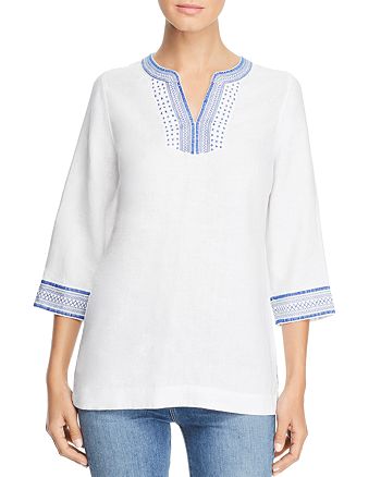 Tommy Bahama Palmbray Embroidered Linen Tunic Bloomingdale S