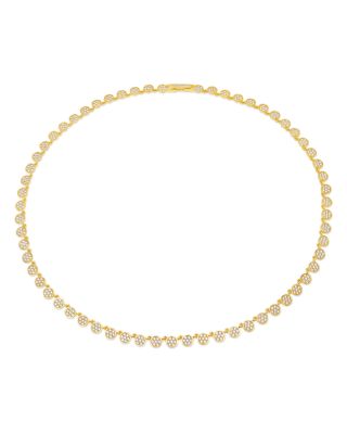 Crislu - Pav&eacute; Tennis Necklace in 18K Gold-Plated Sterling Silver, 18K Rose Gold-Plated Sterling Silver or Platinum-Plated Sterling Silver, 16"