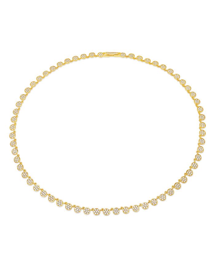 Crislu Pave Tennis Necklace In 18k Gold-plated Sterling Silver, 18k Rose Gold-plated Sterling Silver Or Pla