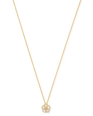 Roberto Coin - 18K Yellow Gold Daisy Mother-of-Pearl & Diamond Pendant Necklace, 16" - Exclusive