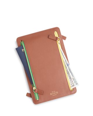 Leather RFID-Blocking Four Zip Organizer Travel Case