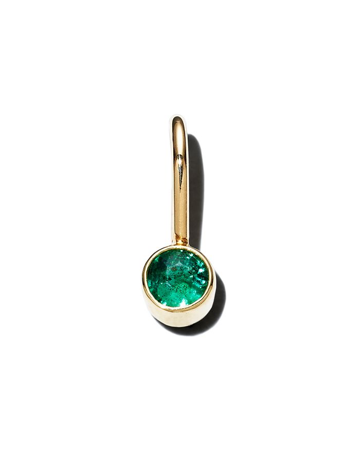 Zoë Chicco 14k Yellow Gold Emerald Charm In Green/gold