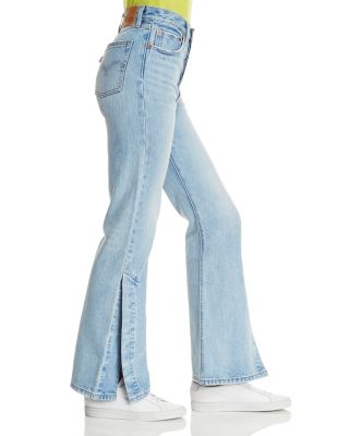 levi's ribcage split flare jeans