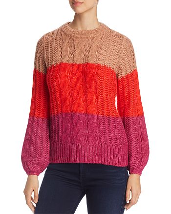 crush Encommium sandaler Vero Moda Becca Color-Block Chunky Cable Sweater | Bloomingdale's