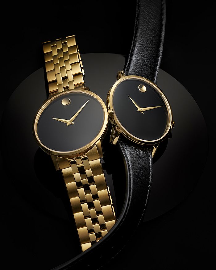 movado museum mens watch gold