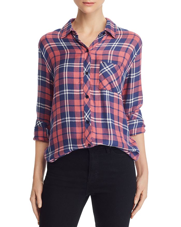Rails Hunter Plaid Shirt In Rust Indigo White