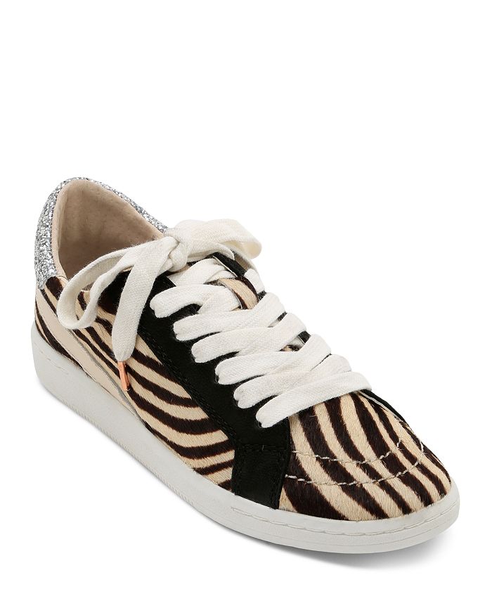 Dolce Vita Women's Nino Animal Print Low Top Sneakers In Zebra Calf