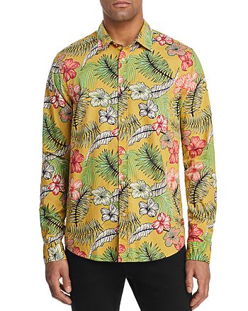 Scotch & Soda Tropical Floral-Print Slim Fit Shirt | Bloomingdale's