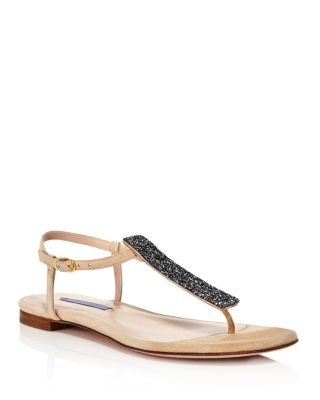 Stuart Weitzman - Women's Splendor Glitter Thong Sandals