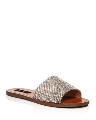 crystal slide sandals