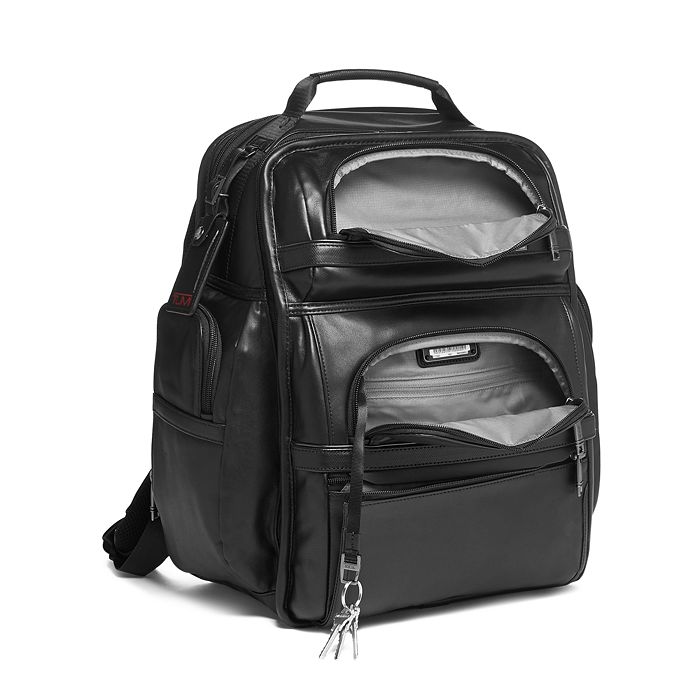Shop Tumi Alpha 3 Leather Brief Pack In Black
